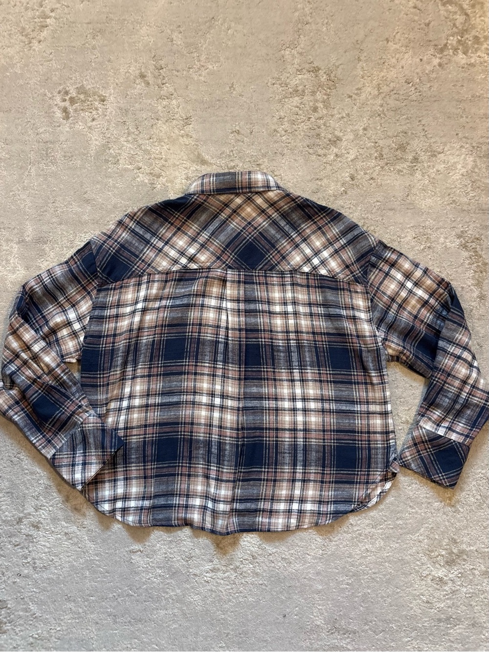 Scotch & Soda Cropped Plaid Button Down Flannel Collared Shirt Size Large - Picture 9 of 12